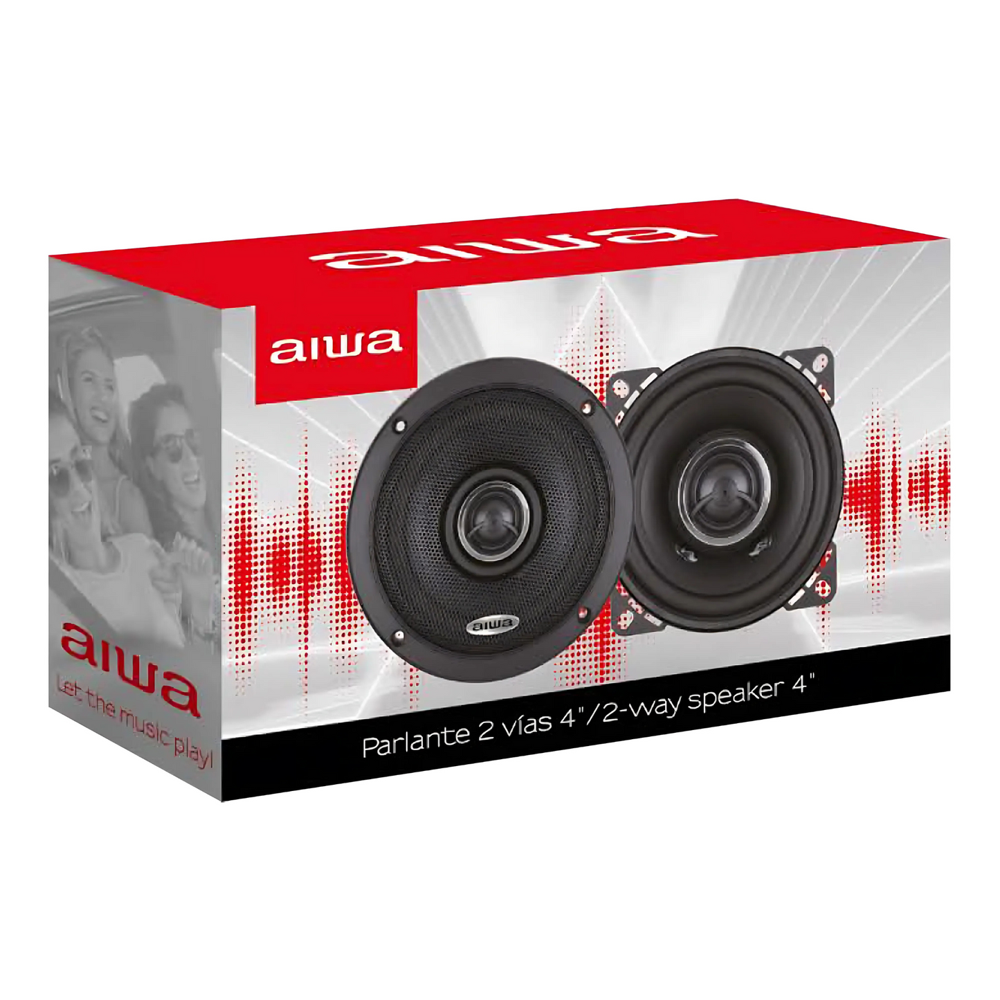 Parlante de 2 Vías 4'' Para Auto Aiwa Aws1065p 80w