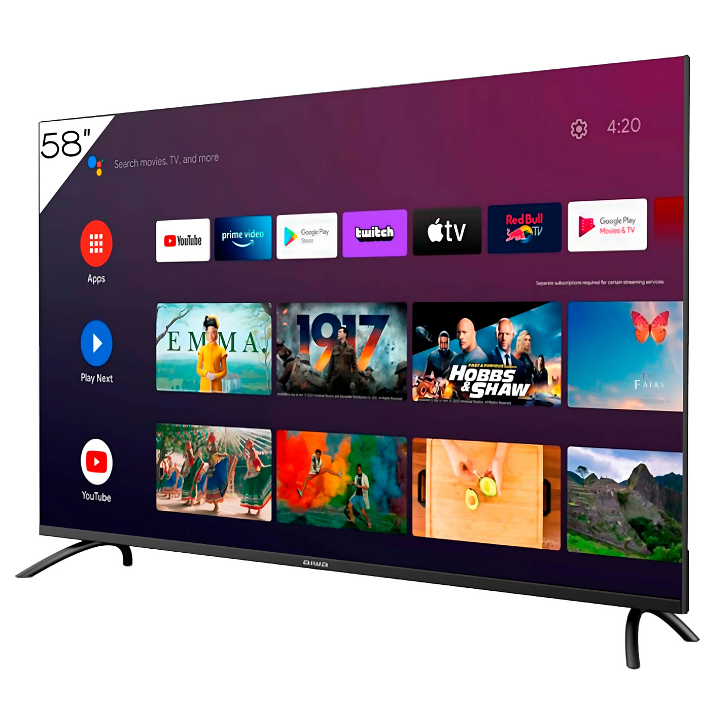 Smart Tv Aiwa 58'' Led Hdr 4k Google TV Comando De Voz