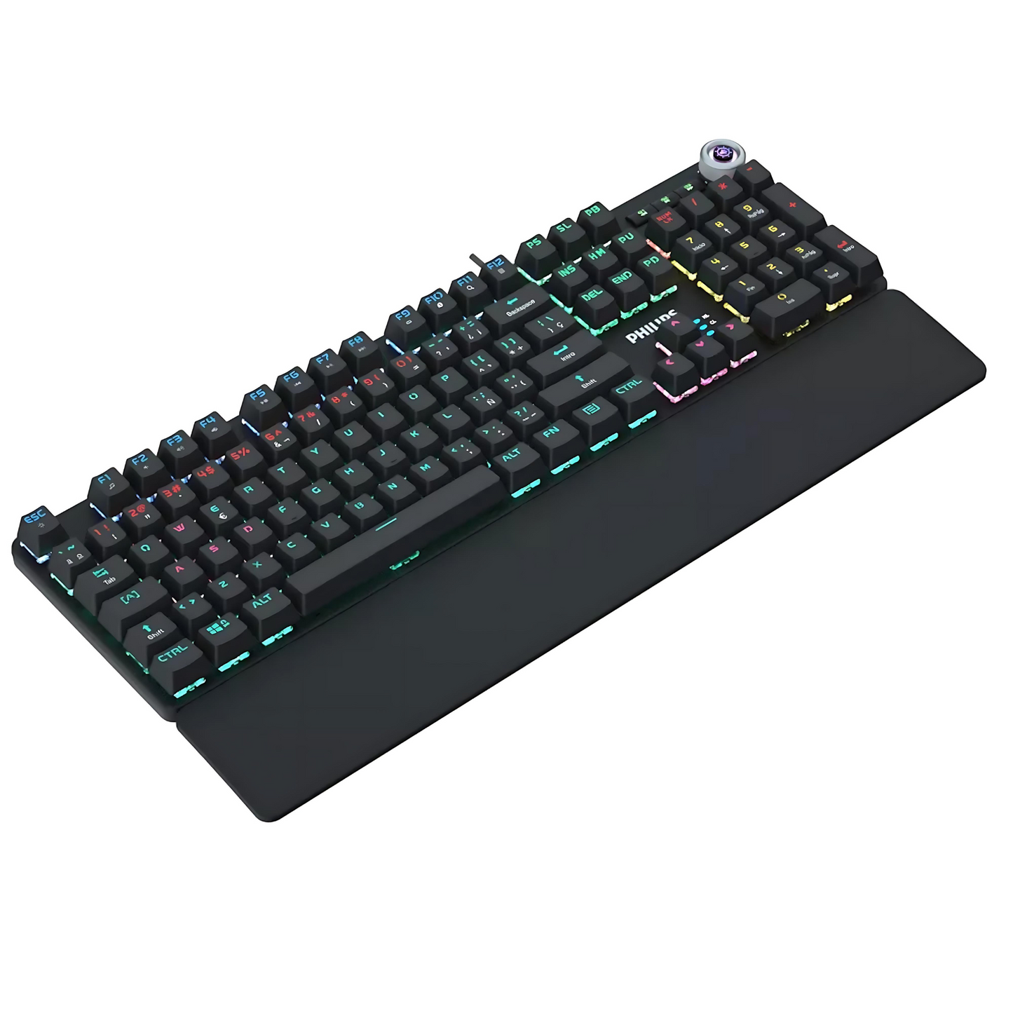 Teclado Gaming Usb Philips Retroiluminado Reposamuñecas