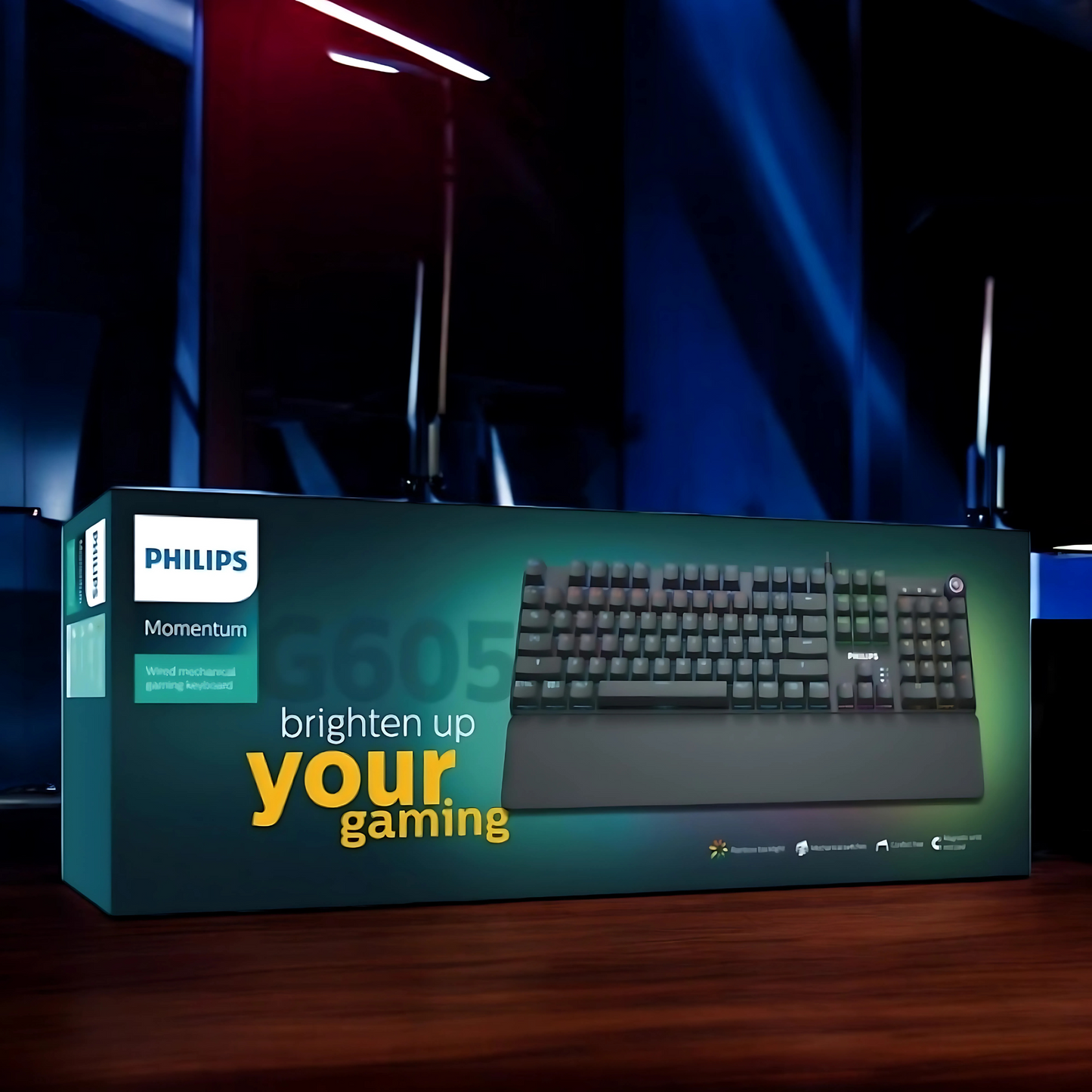 Teclado Gaming Usb Philips Retroiluminado Reposamuñecas